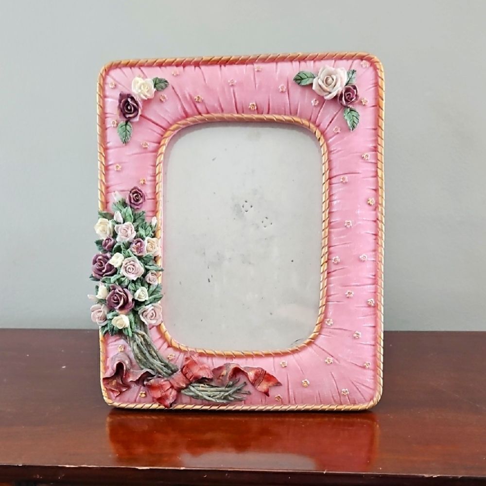 Vintage Ceramic Floral Picture Frame